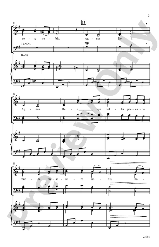 Agnus Dei - Brian Lewis - SATB Choral Octavo (Digital Download)