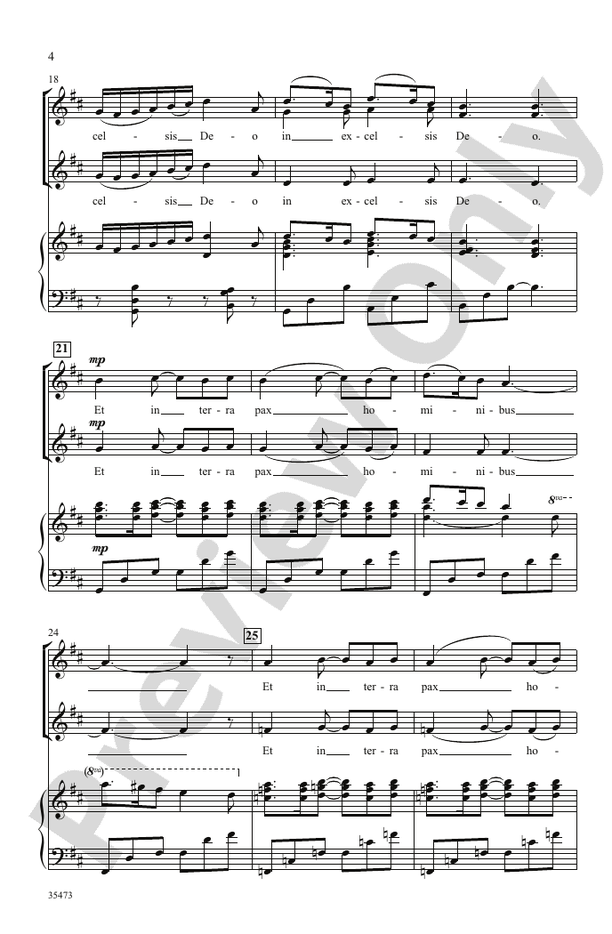 Gloria - John Leavitt – SSA Choral Octavo (Digital Download)