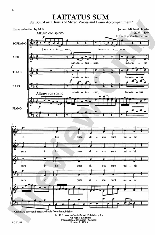 Laetatus Sum – SATB Choral Octavo (Digital Download)