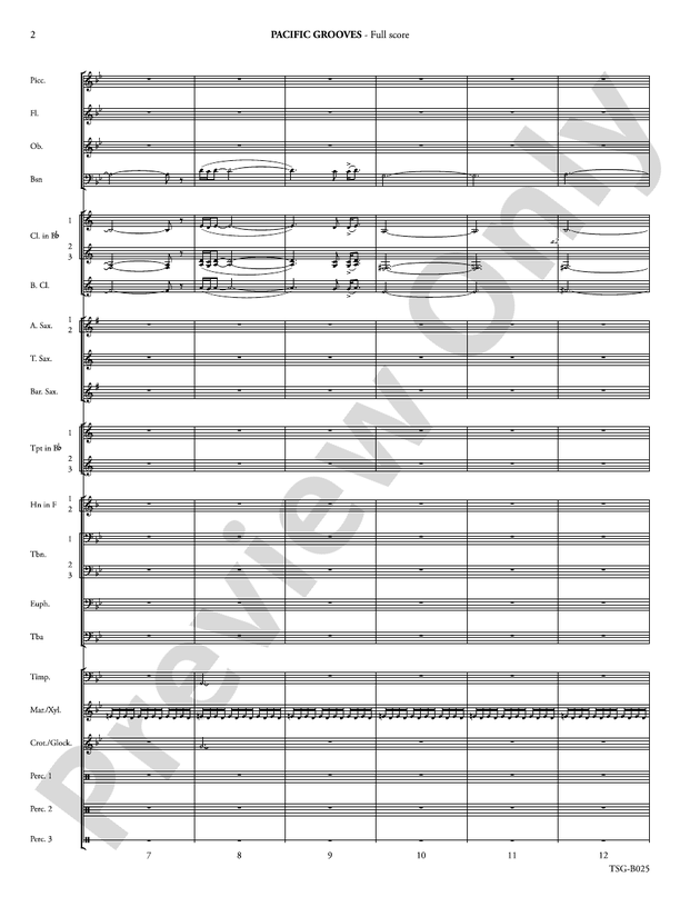 Pacific Grooves - Concert Band Conductor Score & Parts (Digital Download)