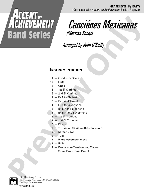 Canci√≥nes Mexicanas - Concert Band Conductor Score & Parts (Digital Download)