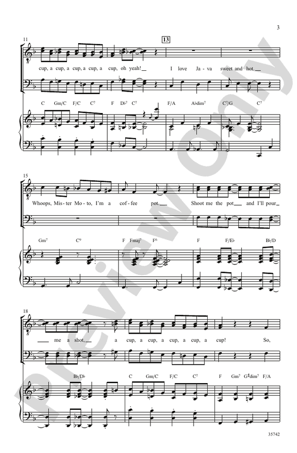 Java Jive – TTBB Choral Octavo (Digital Download)