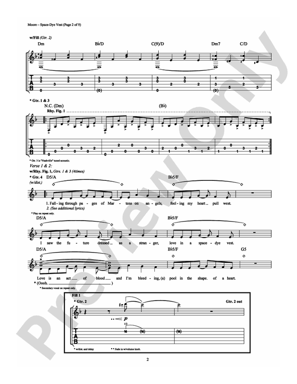 Space-Dye Vest - Guitar TAB (Digital Download)