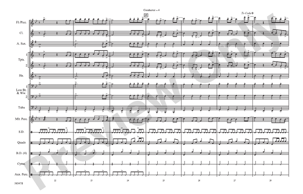 The Edge of Glory – Marching Band Conductor Score & Parts (Digital Download)