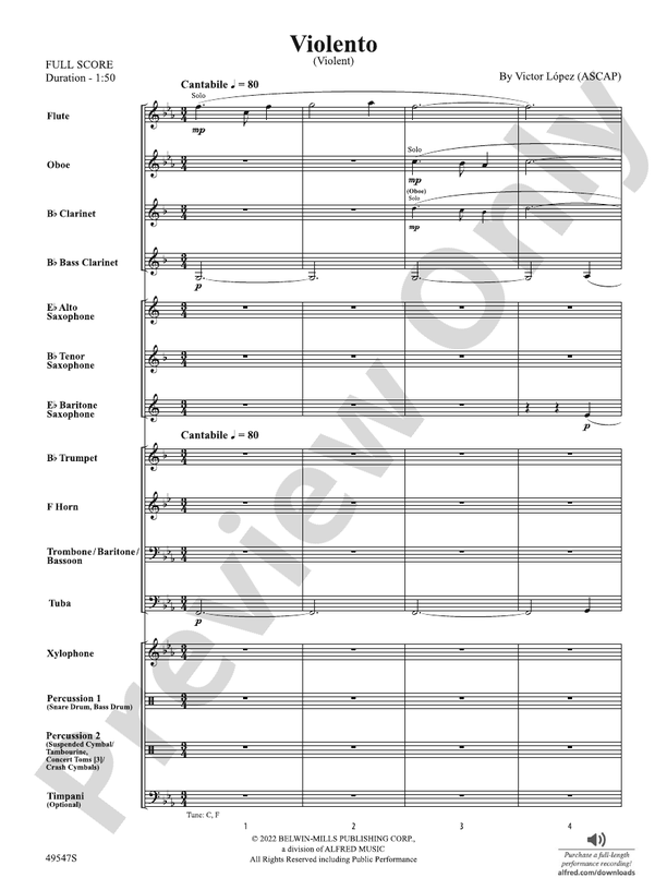Violento - Concert Band Conductor Score & Parts (Digital Download)