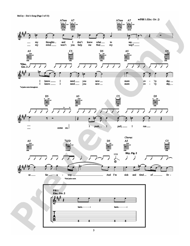 Eric's Song - Guitar TAB (Digital Download)