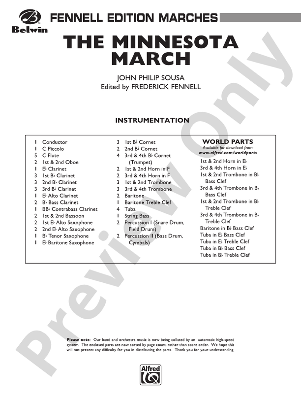 The Minnesota March - Concert Band Conductor Score & Parts (Digital Download)