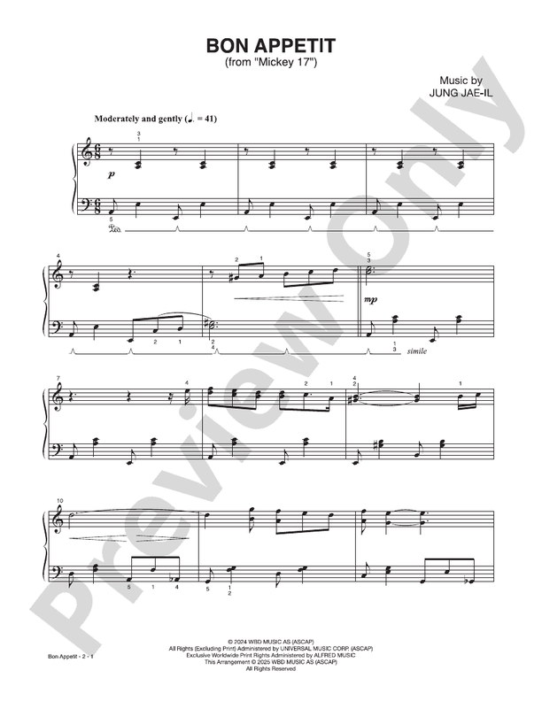 Bon Appetit (from "Mickey 17") - Easy Piano (Digital Download)