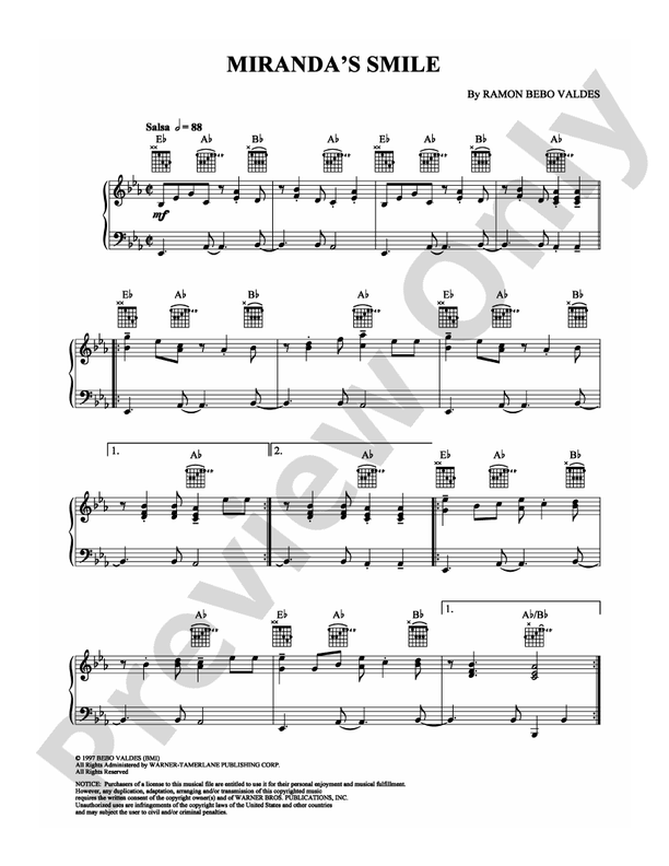 Miranda's Smile - Piano (Digital Download)