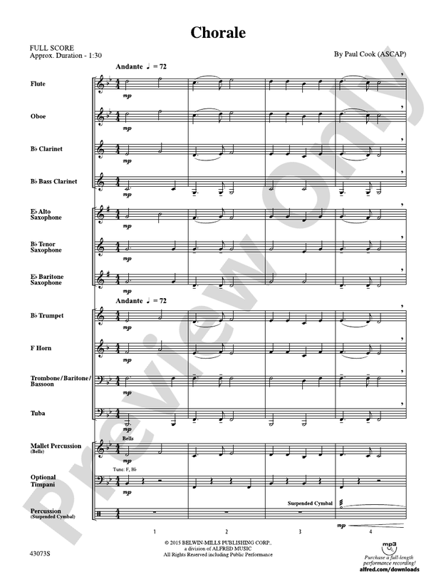 Chorale - Concert Band Conductor Score & Parts (Digital Download)