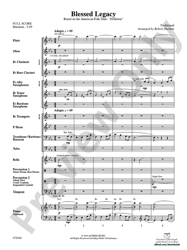 Blessed Legacy - Concert Band Conductor Score & Parts (Digital Download)