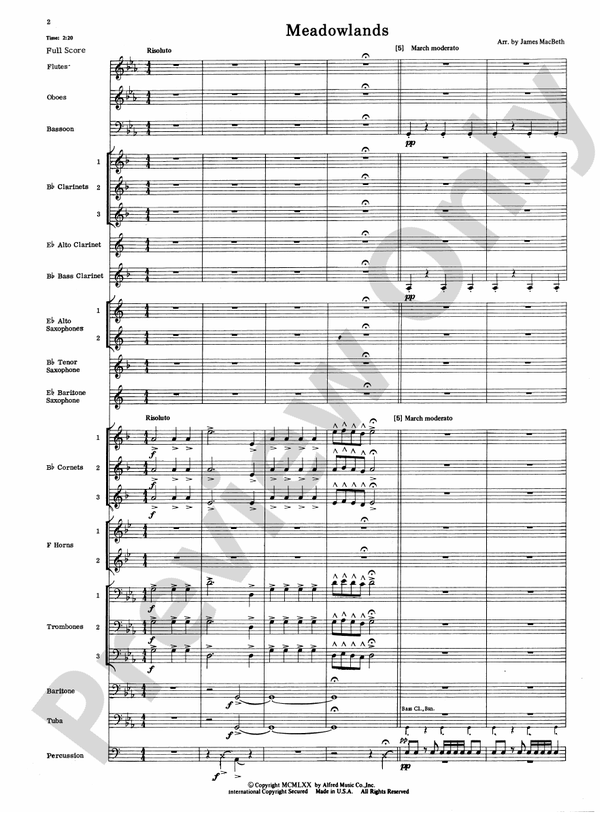 Meadowlands - Concert Band Conductor Score & Parts (Digital Download)