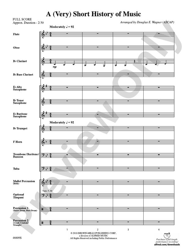 A (Very) Short History of Music - Concert Band Conductor Score & Parts (Digital Download)
