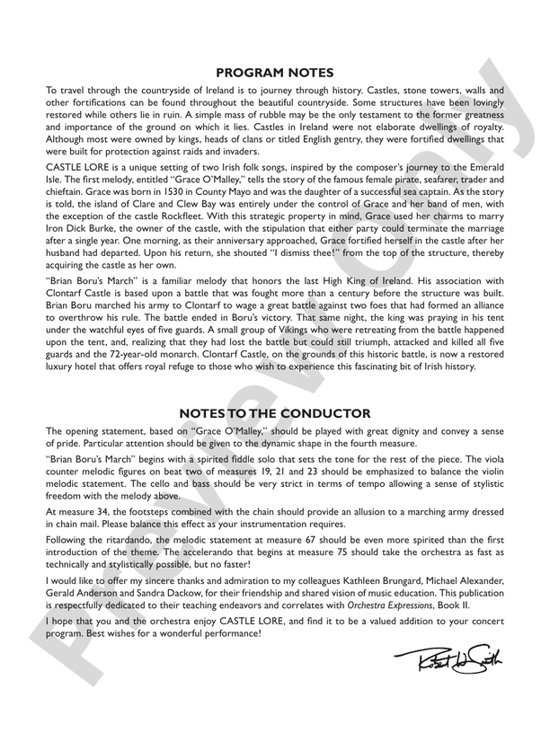 Castle Lore – String Orchestra Conductor Score & Parts (Digital Download)