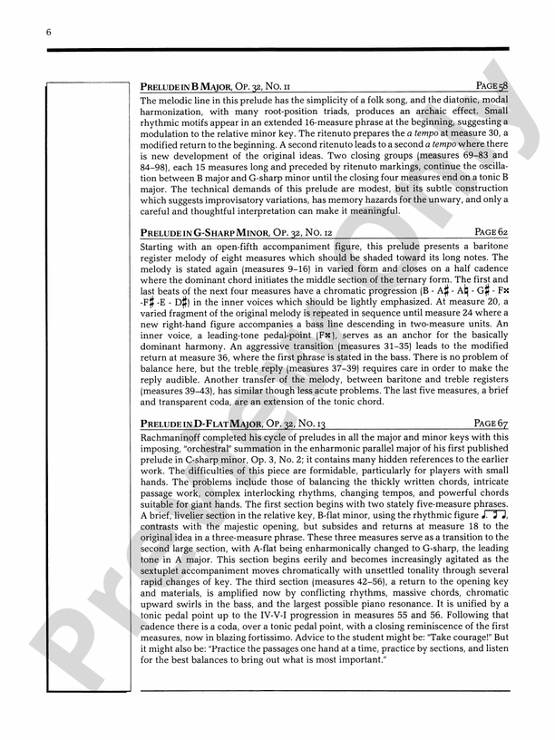 Rachmaninoff - 13 Preludes, Opus 32 - Piano (Digital Download)