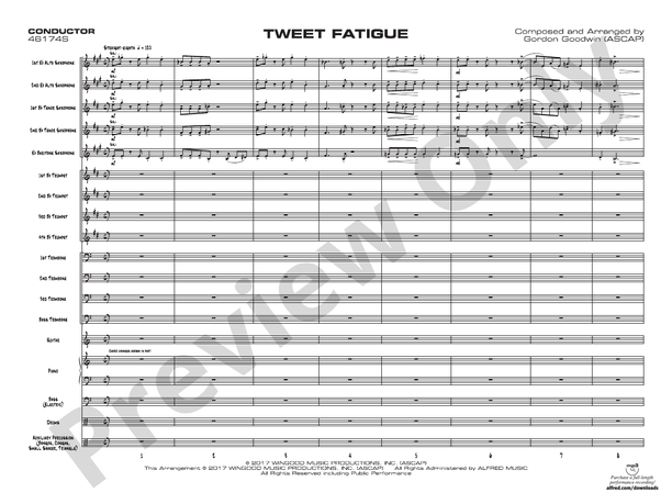 Tweet Fatigue – Jazz Ensemble Conductor Score & Parts (Digital Download)