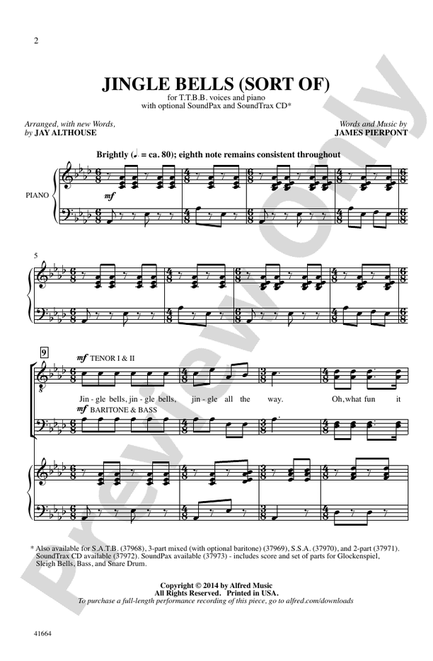 Jingle Bells (Sort Of) – TTBB Choral Octavo (Digital Download)