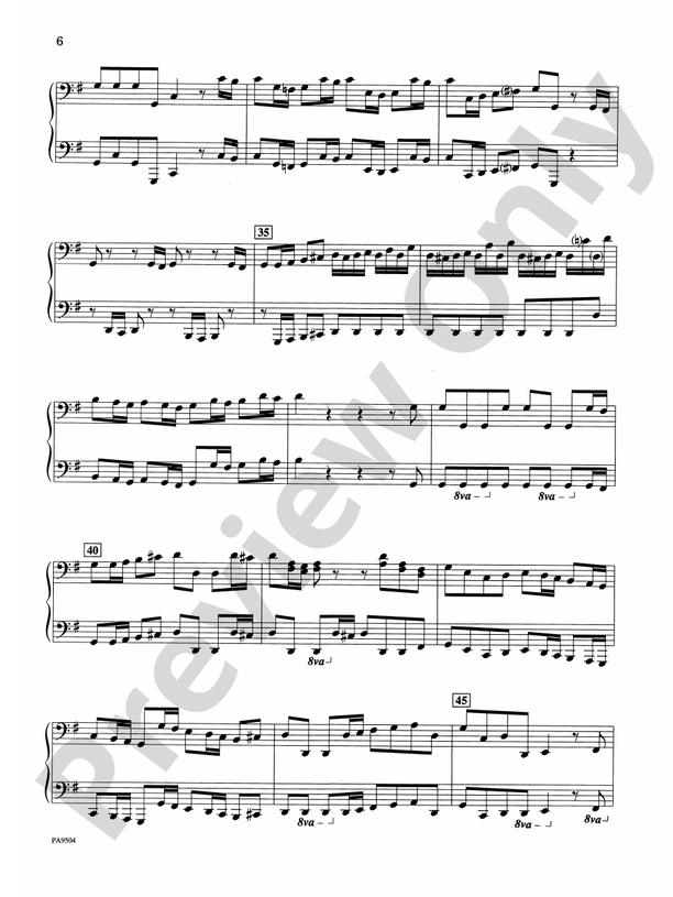 Brandenburg Concerto No. 3 (First Movement) - 2 Pianos, 8 Hands (Digital Download)