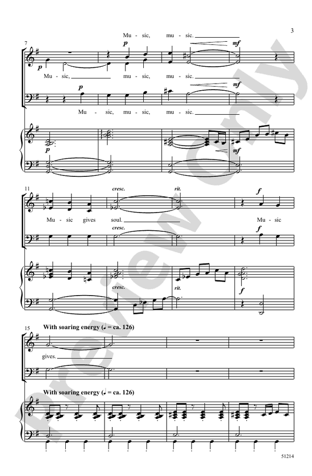Music Gives - 3 Part Mixed Choral Octavo (Digital Download)