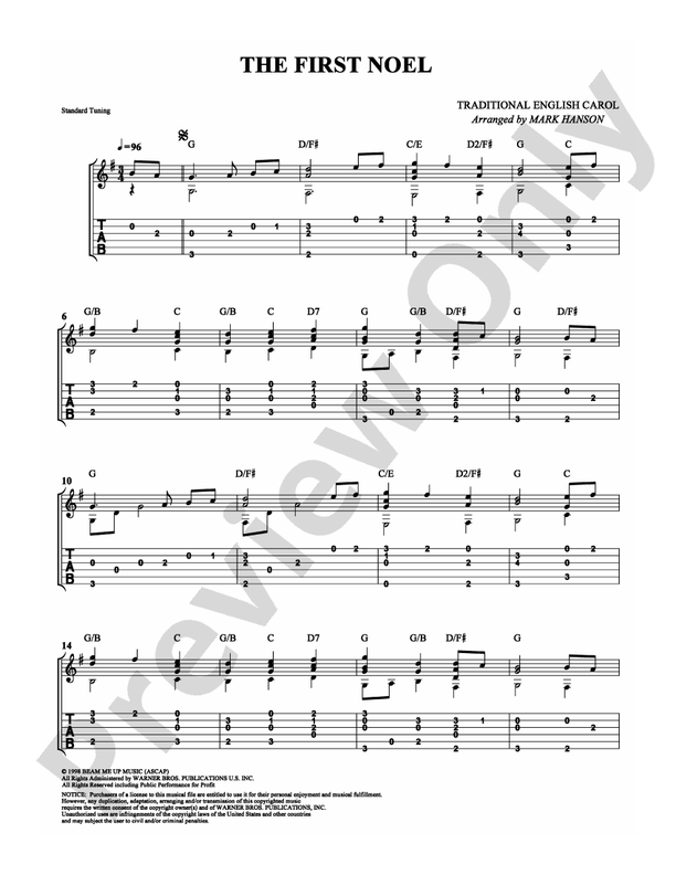 The First Noel - Arr. Mark Hanson - Guitar TAB (Digital Download)