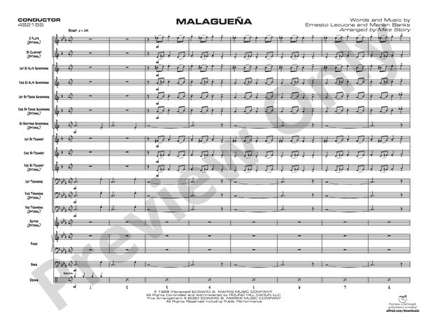 Malaguena – Jazz Ensemble Conductor Score & Parts (Digital Download)