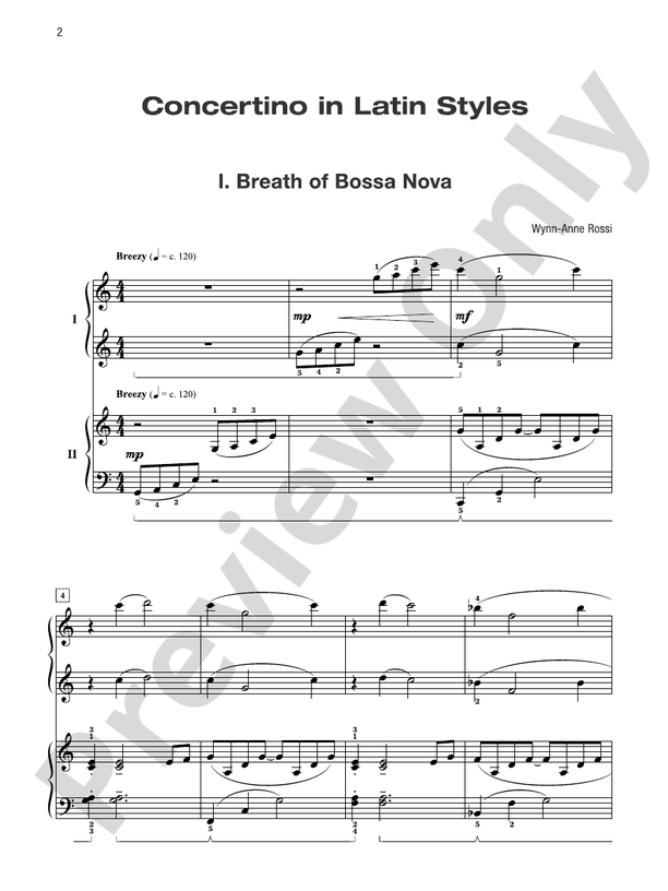 Concertino in Latin Styles: Solo with Piano Accompaniment - TWO copies required - 2 Pianos, 4 Hands (Digital Download)