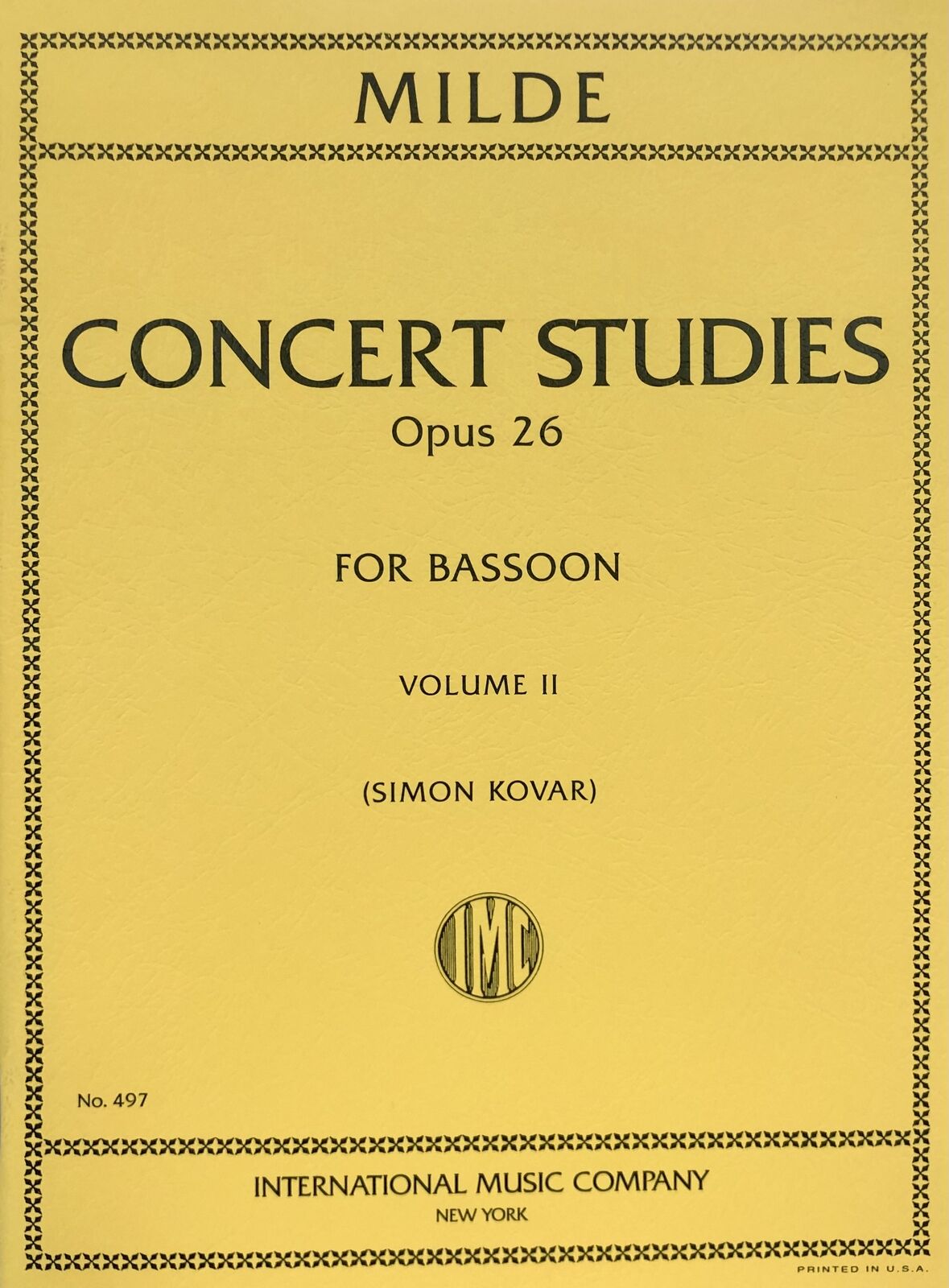 Milde - Concert Studies Volume 2 Op26 - Bassoon IMC IMC0497