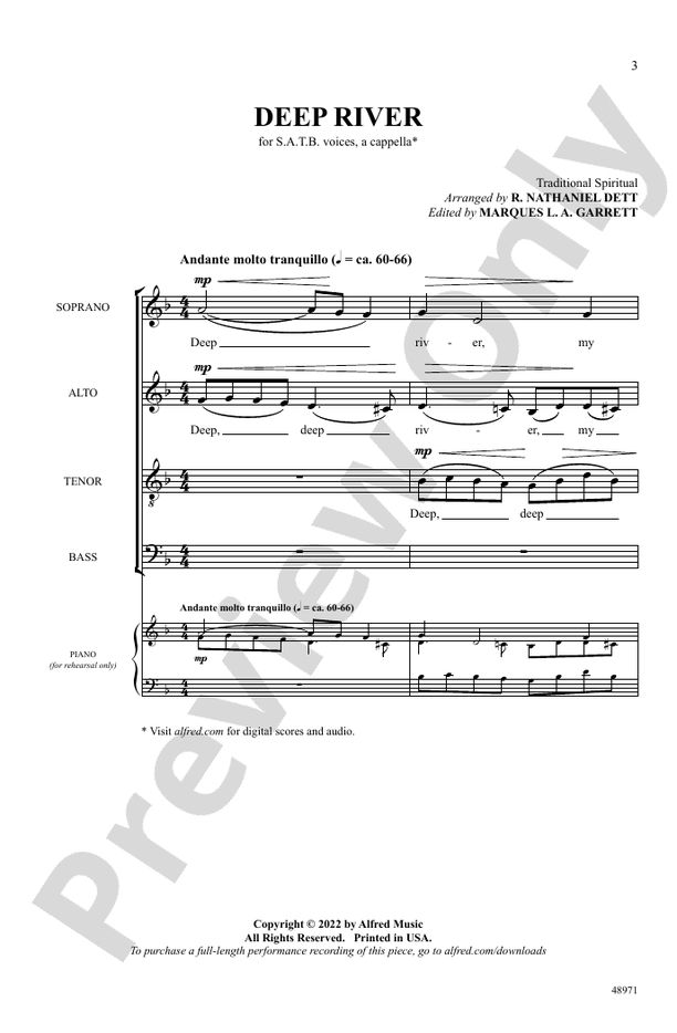 Deep River - SATB, a cappella Choral Octavo (Digital Download)