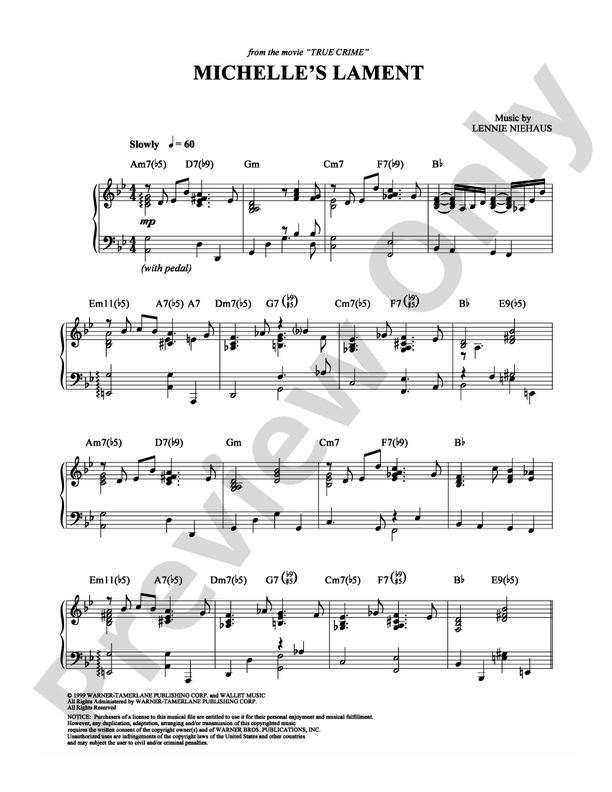 Michelle's Lament - Piano (Digital Download)