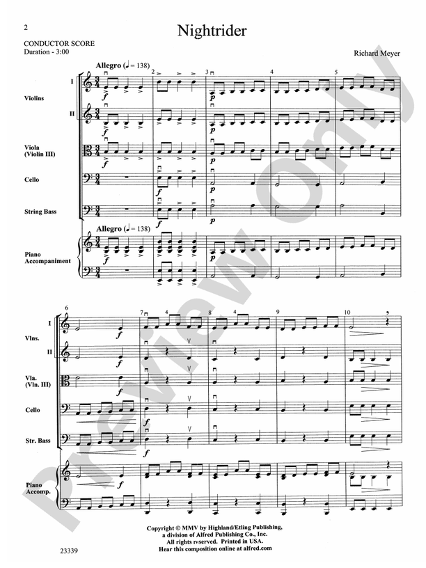 Nightrider – String Orchestra Conductor Score & Parts (Digital Download)