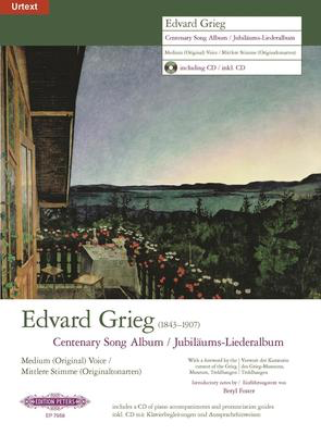 Centenary Song Album Bk/Cd - Medium Voice - Edvard Grieg - Classical Vocal Medium Voice Edition Peters Vocal Score