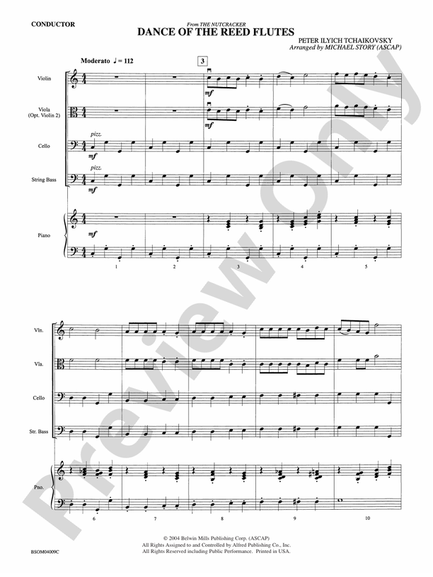 Dance of the Reed Flutes (from The Nutcracker) – String Orchestra Conductor Score & Parts (Digital Download)