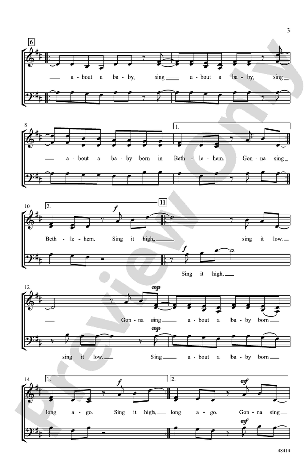 Gonna Sing About a Baby – 3-Part Mixed, a cappella Choral Octavo (Digital Download)
