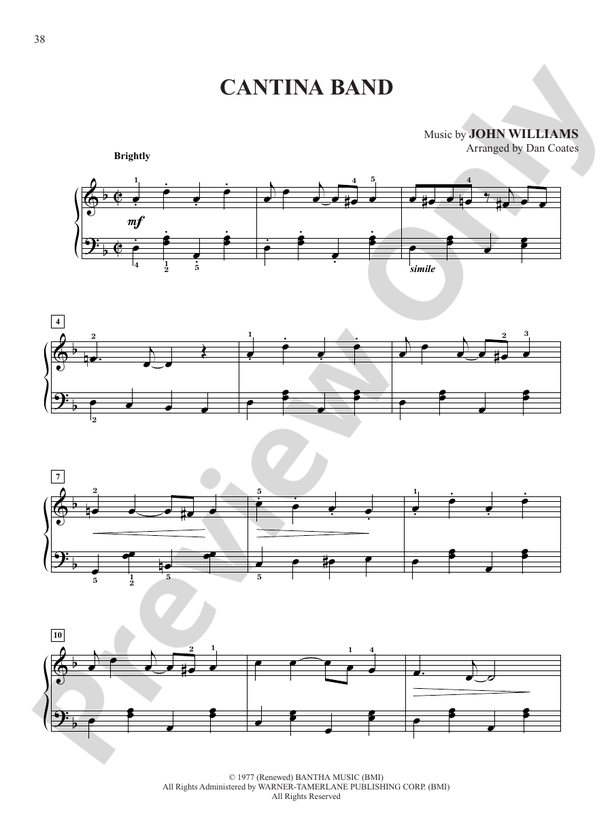 Cantina Band (from "Star Wars Episode IV: A New Hope") - Easy Piano (Digital Download)