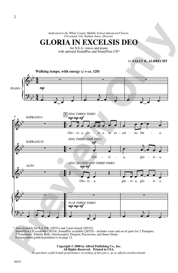 Gloria in Excelsis Deo – SSA Choral Octavo (Digital Download)