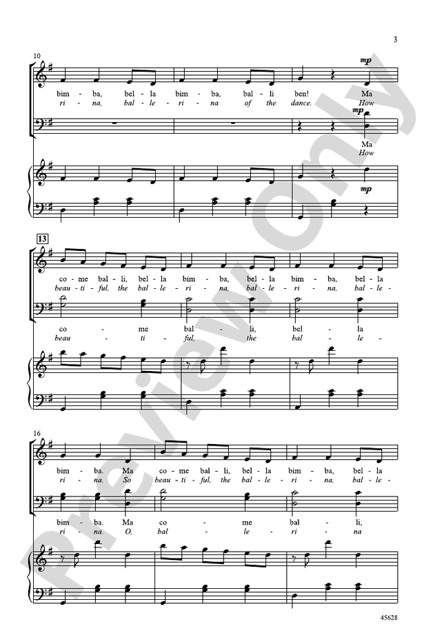 Ma Bella Bimba – SATB Choral Octavo (Digital Download)
