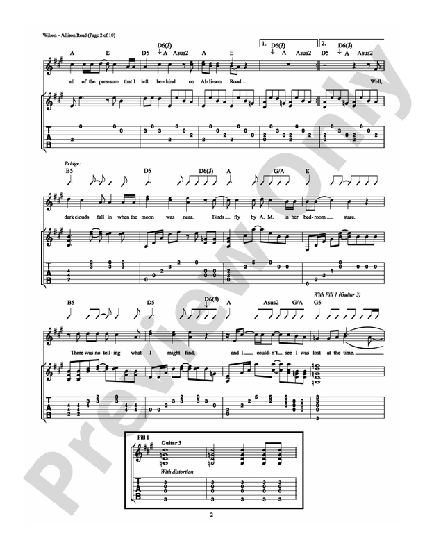 Allison Road - Guitar TAB (Digital Download)