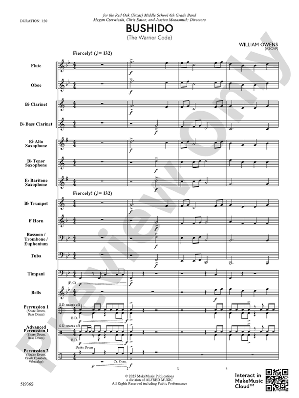 Bushido - Concert Band Conductor Score & Parts(Digital Download)