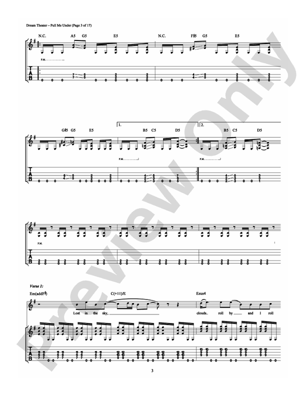 Pull Me Under - Guitar TAB (Digital Download)