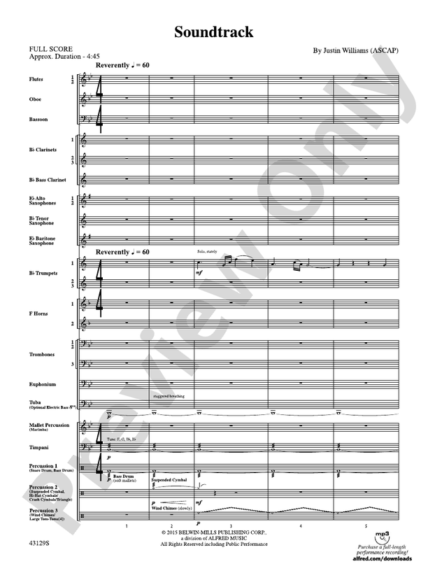 Soundtrack - Concert Band Conductor Score & Parts (Digital Download)
