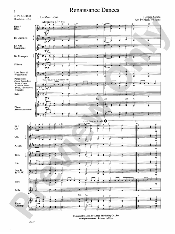 Renaissance Dances - Concert Band Conductor Score & Parts (Digital Download)
