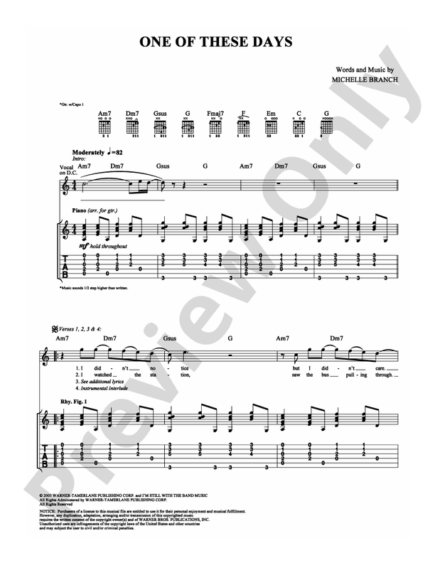 One of These Days - Guitar TAB (Digital Download)