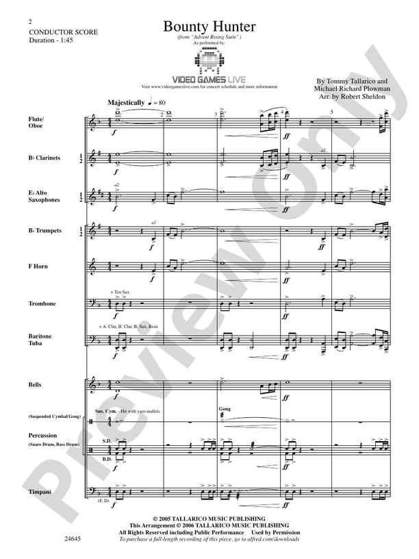 Bounty Hunter (from Advent Rising) - Concert Band Conductor Score & Parts (Digital Download)