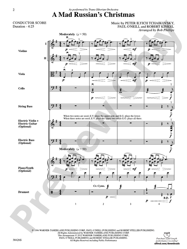 A Mad Russian's Christmas – String Orchestra Conductor Score & Parts (Digital Download)