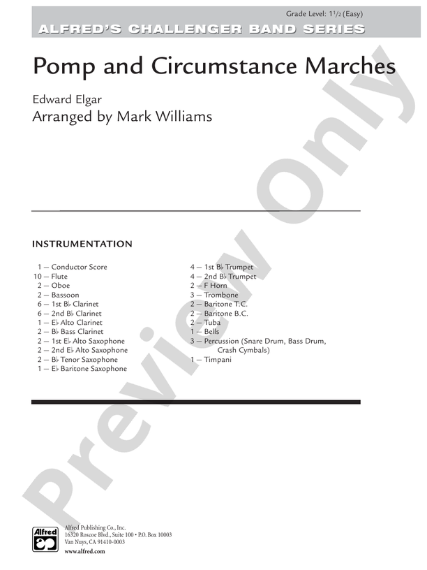 Pomp and Circumstance Marches - Concert Band Conductor Score & Parts (Digital Download)