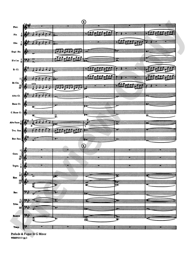 Prelude and Fugue in G Minor - Concert Band Conductor Score & Parts (Digital Download)