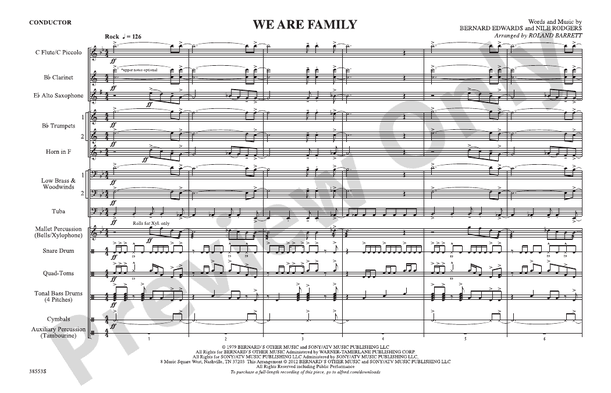 We Are Family – Marching Band Conductor Score & Parts (Digital Download)