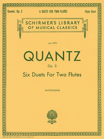 Quantz - 6 Duets Op2 Lib1773 - Flute Duet Schirmer 50261600