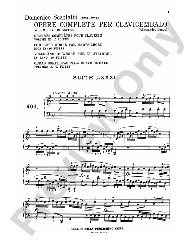 Scarlatti - The Complete Works, Volume IX - Piano Solo (Digital Download)