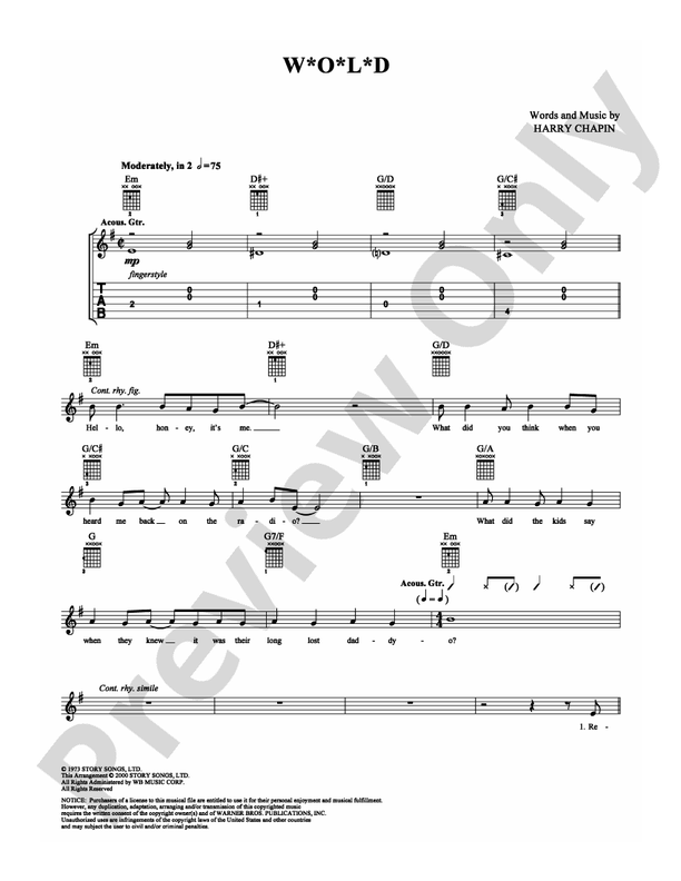 W*O*L*D - Guitar TAB (Digital Download)
